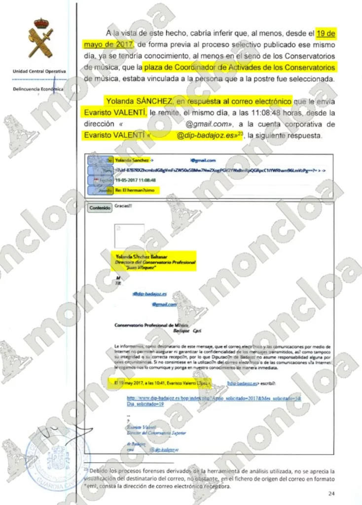 Los directores de conservatorios declaran para aclarar lo del «hermanísimo» David Sánchez 2 Moncloa 1 Moncloa