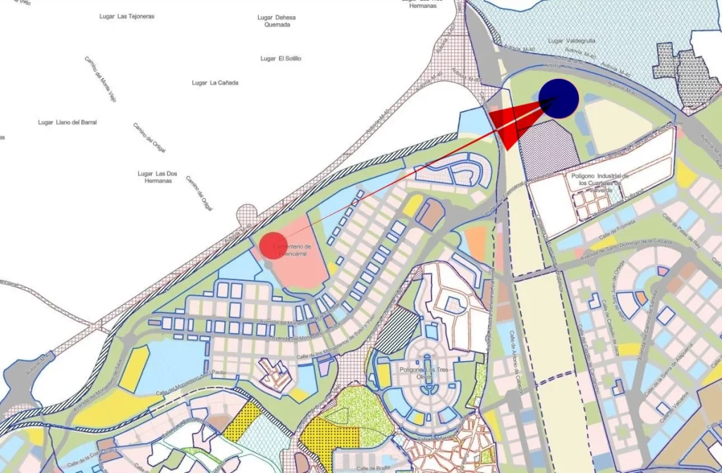 Los vecinos proponen llevar el megacantón de Montecarmelo a la zona industrial, pero el Ayuntamiento lo ve inviable | Fuentes: Plataformas de No al Cantón en Montecarmelo 