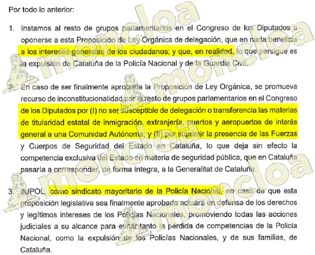 Jupol hunde el relato del PSOE sobre su humillación ante Junts: no se puede delegar 1 Moncloa Conclusiones del informe de Jupol remitido al Congreso de los Diputados para tumbar el relato de la delegación de inmigración a Cataluña. Fuente: MONCLOA.COM