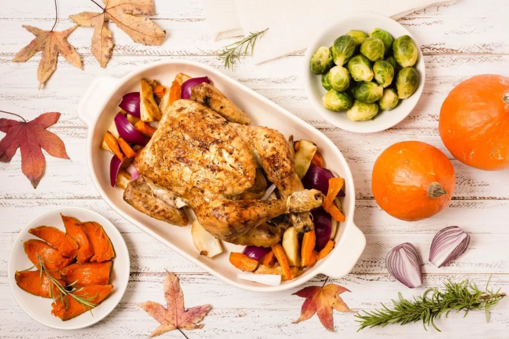Pollo al horno con verduras, manzana y salsa de mandarina, un plato de lo más exótico 15 Moncloa pollo al horno con verduras, manzana y salsa de mandarina