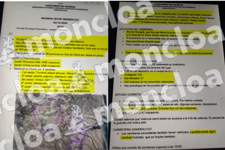 Un acta del CECOPI recogió 2.500 desaparecidos por la DANA