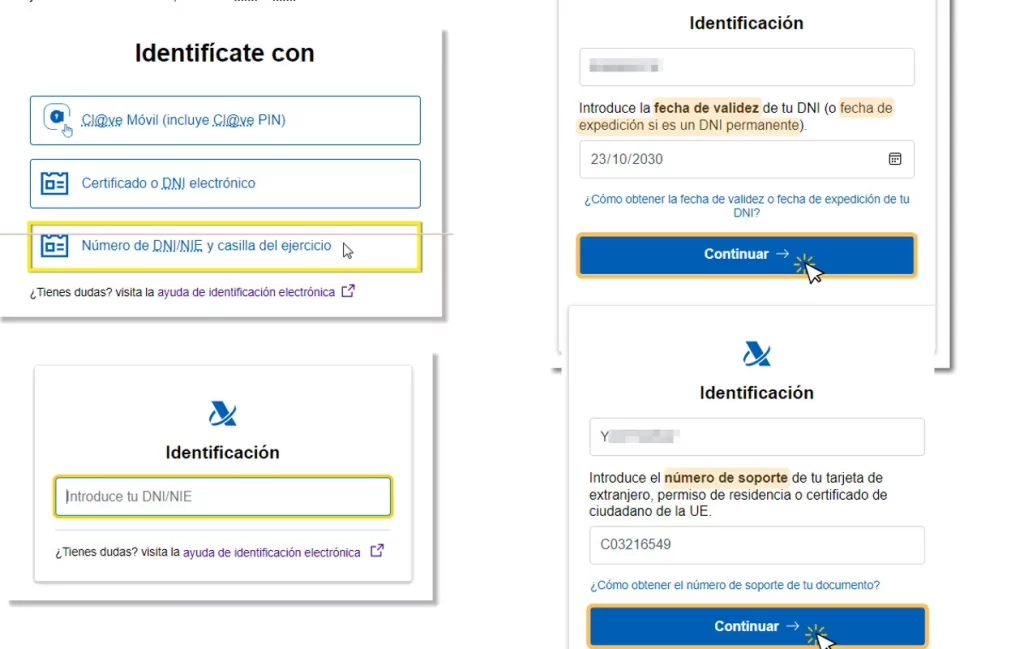 Montero cuadruplica las devoluciones en la Renta 2024: «Huele a elecciones» 2 Moncloa La identificación del contribuyente en el sistema de Hacienda para la Renta 2024 | Fuente: Agencia Tributaria