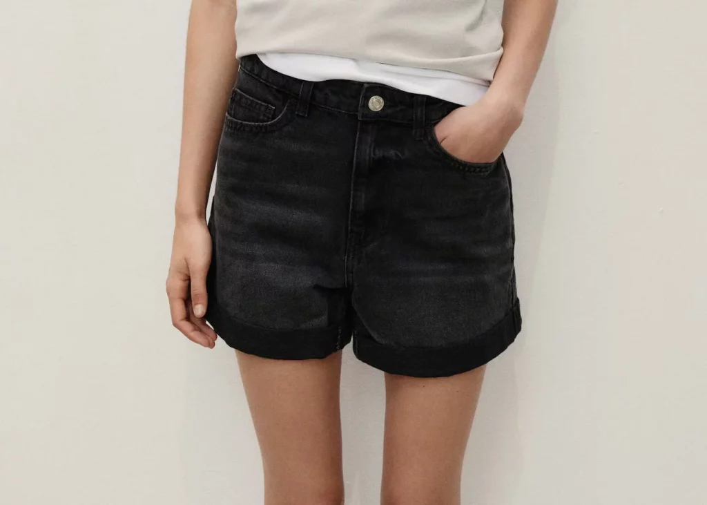 Short vaquero negro de Mango