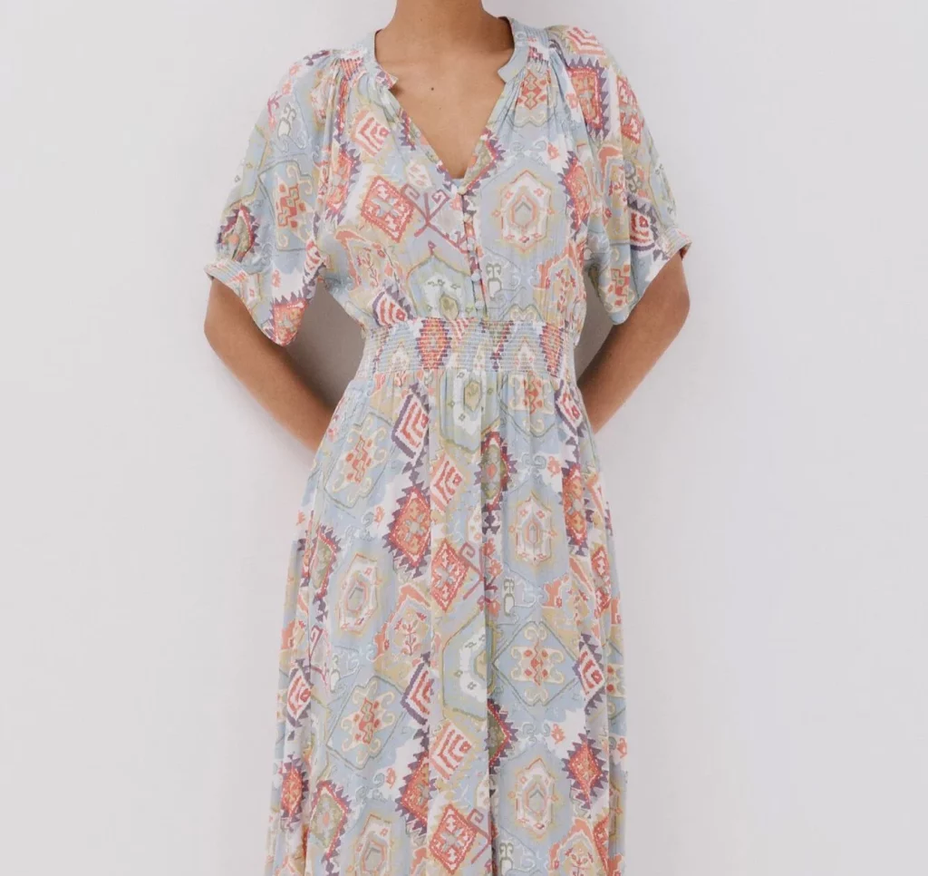 Vestido estampado largo de Cortefiel