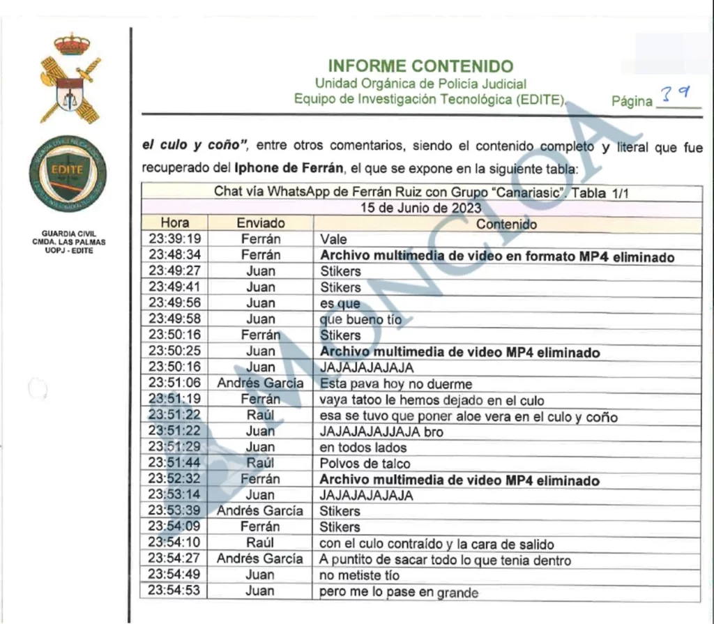 El informe UCO sobre el móvil del futbolista Raúl Asencio: «No se localiza ningún registro» 2 Moncloa grupo canarias Moncloa