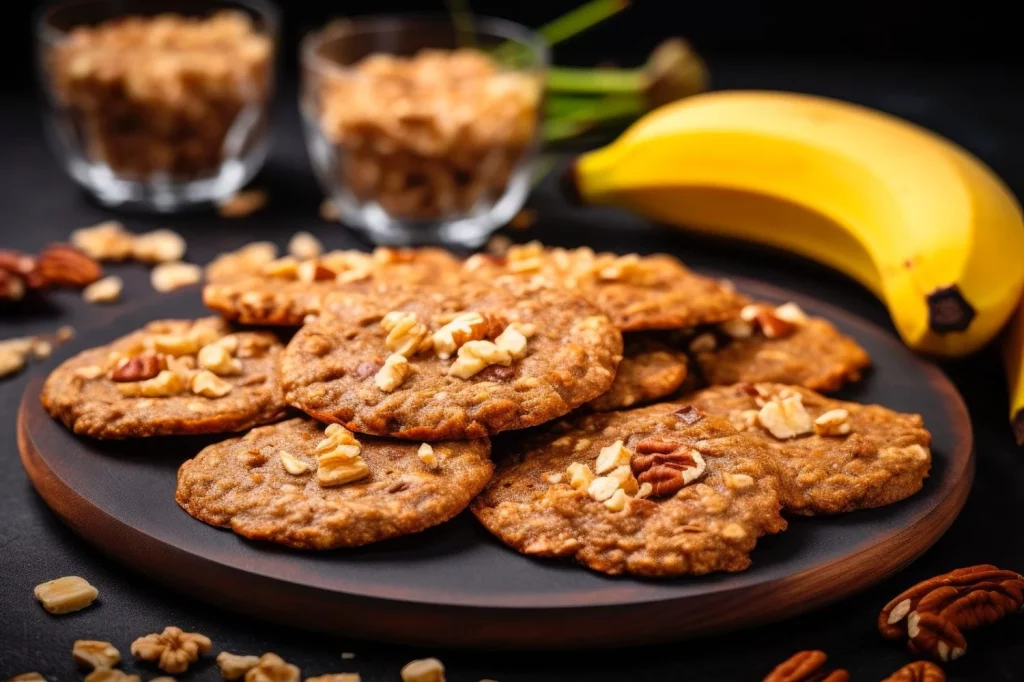 Ingredientes para unas deliciosas galletas de plátano y avena