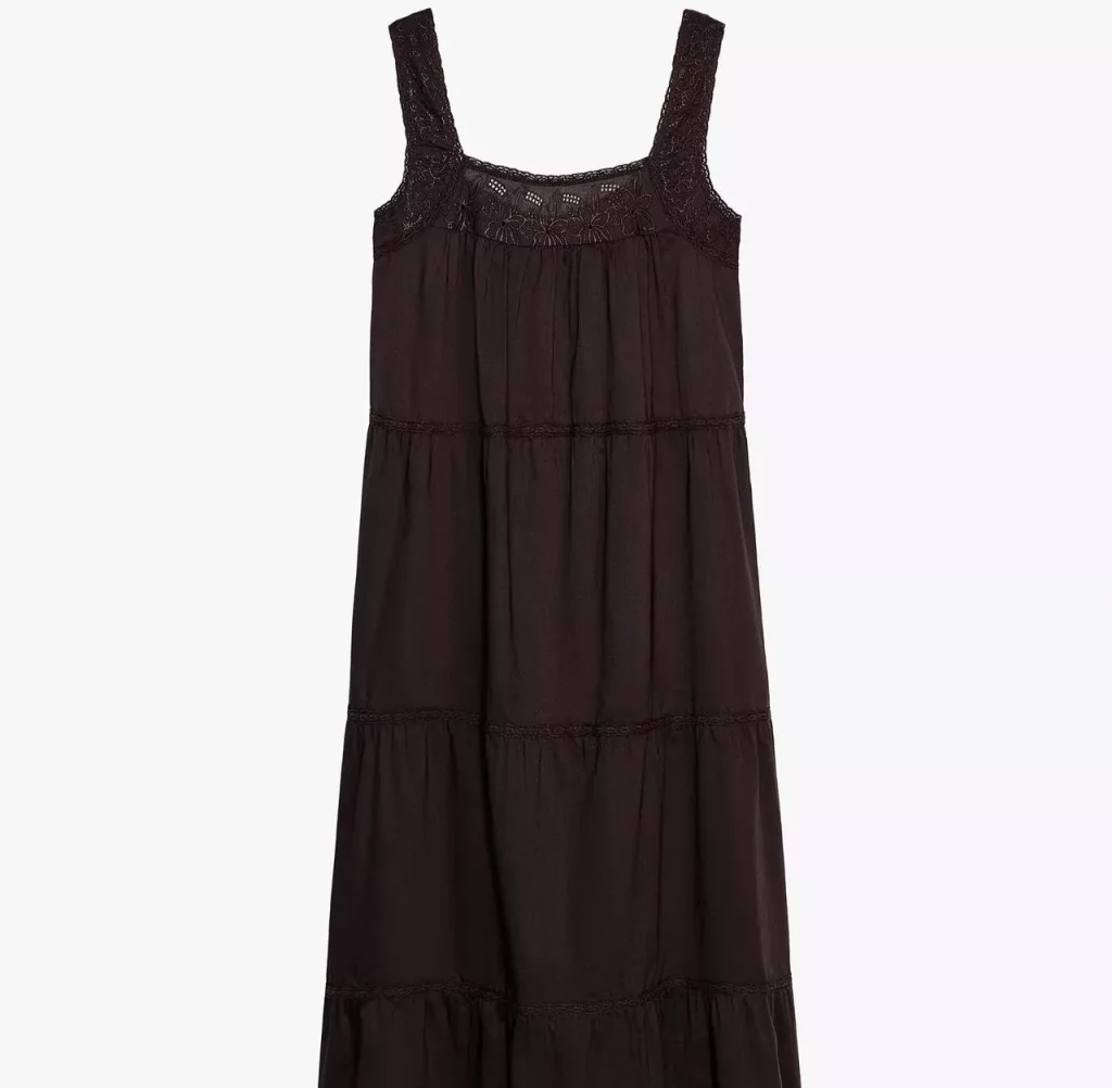 Vestido con bordados de puntilla de Zara