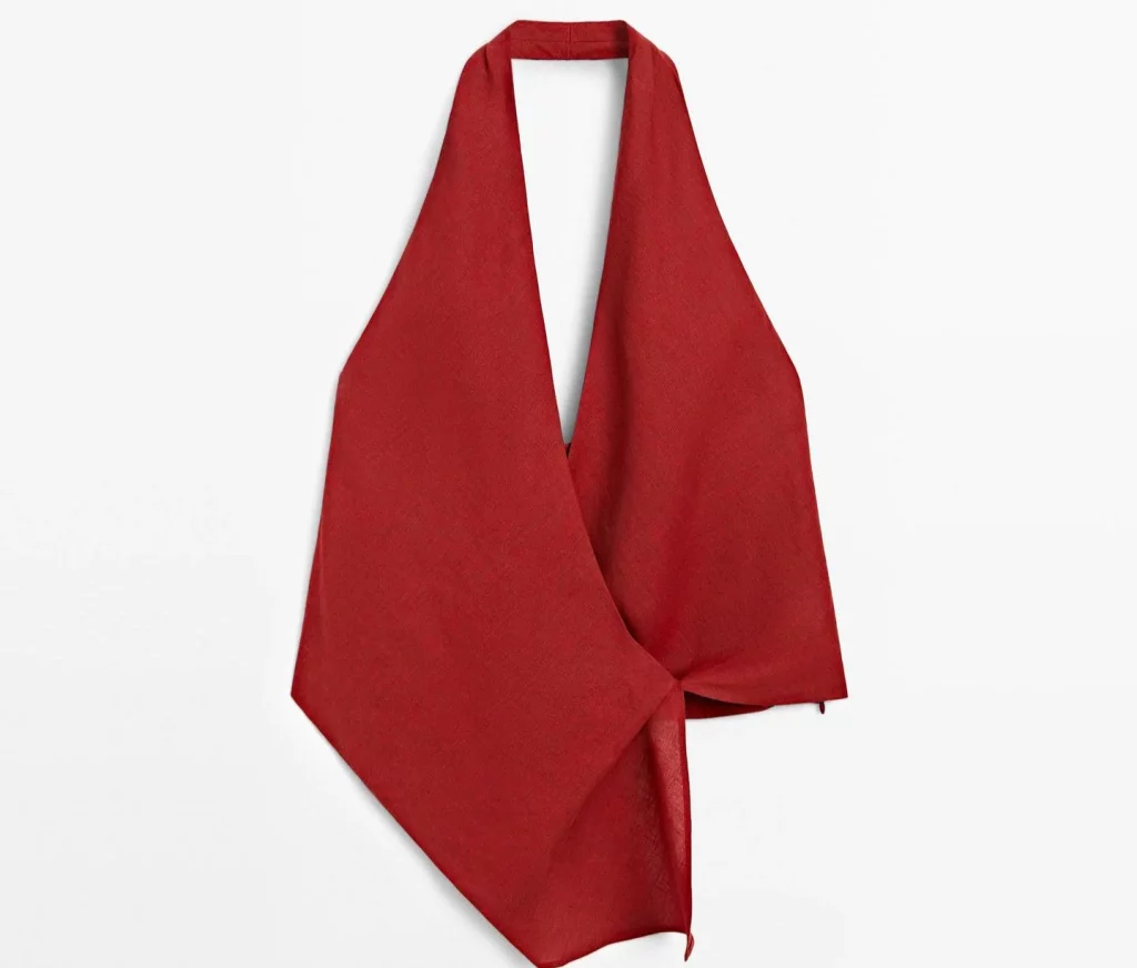 Top halter rojo escote en espalda de Massimo Dutti