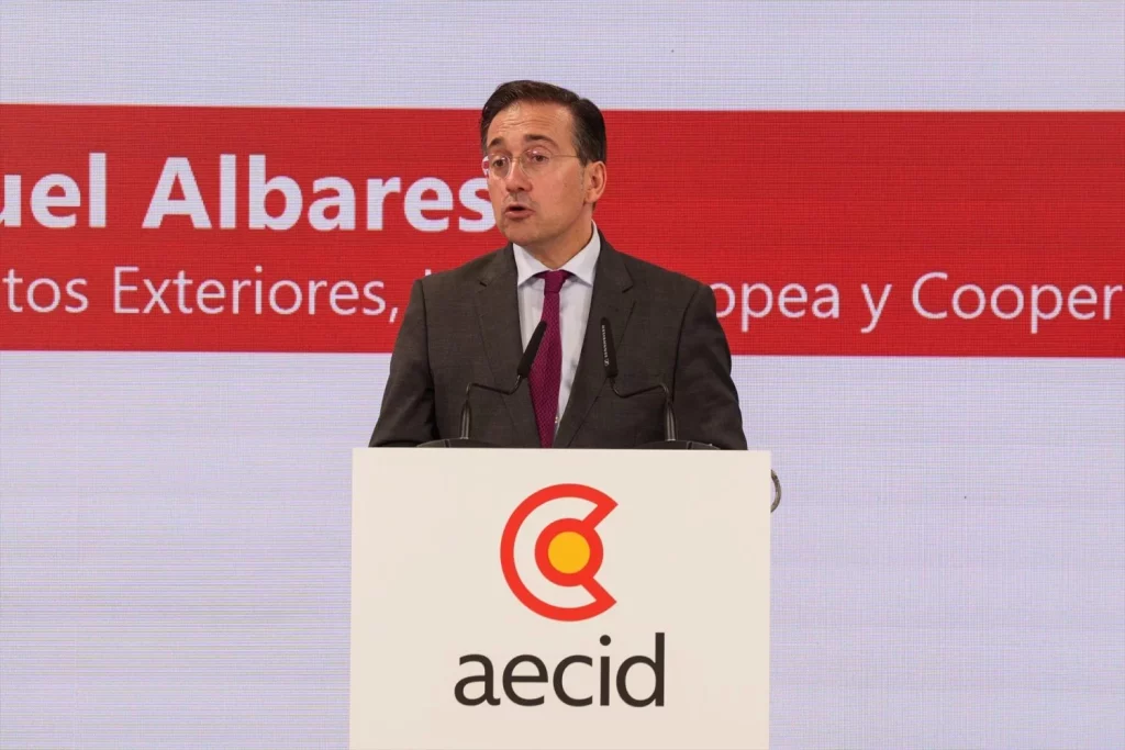 El ministro de Asuntos Exteriores, Unión Europea y Cooperación, José Manuel Albares, presenta la transformación institucional de la Agencia Española de Cooperación Internacional para el Desarrollo (Fuente: Agencias)