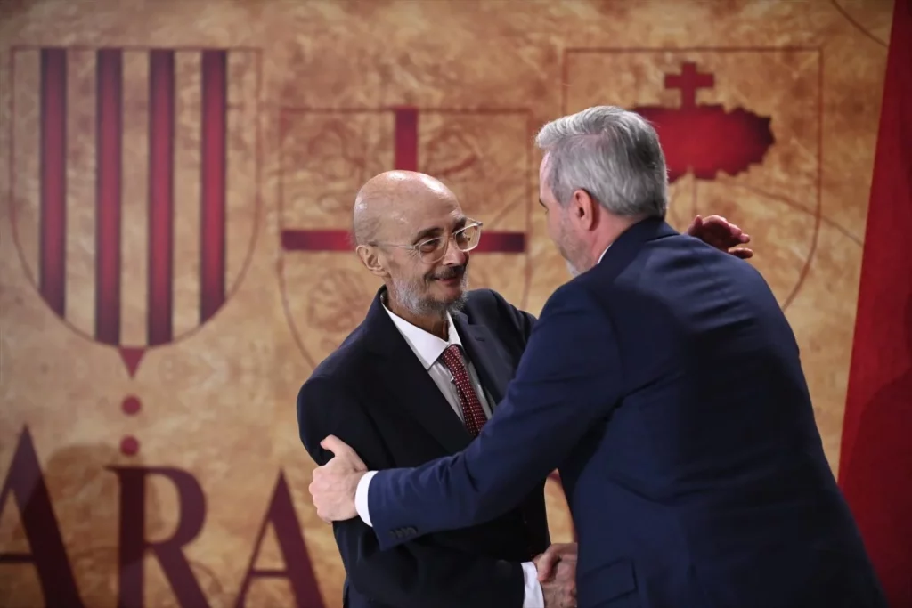 EuropaPress 6849791 expresidente aragon javier lamban presidente gobierno aragon jorge azcon Moncloa