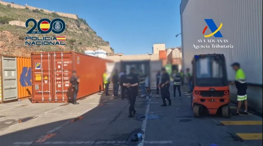 Momento de la 'Operación tubo de ensayo' (Fuente: Policía nacional)