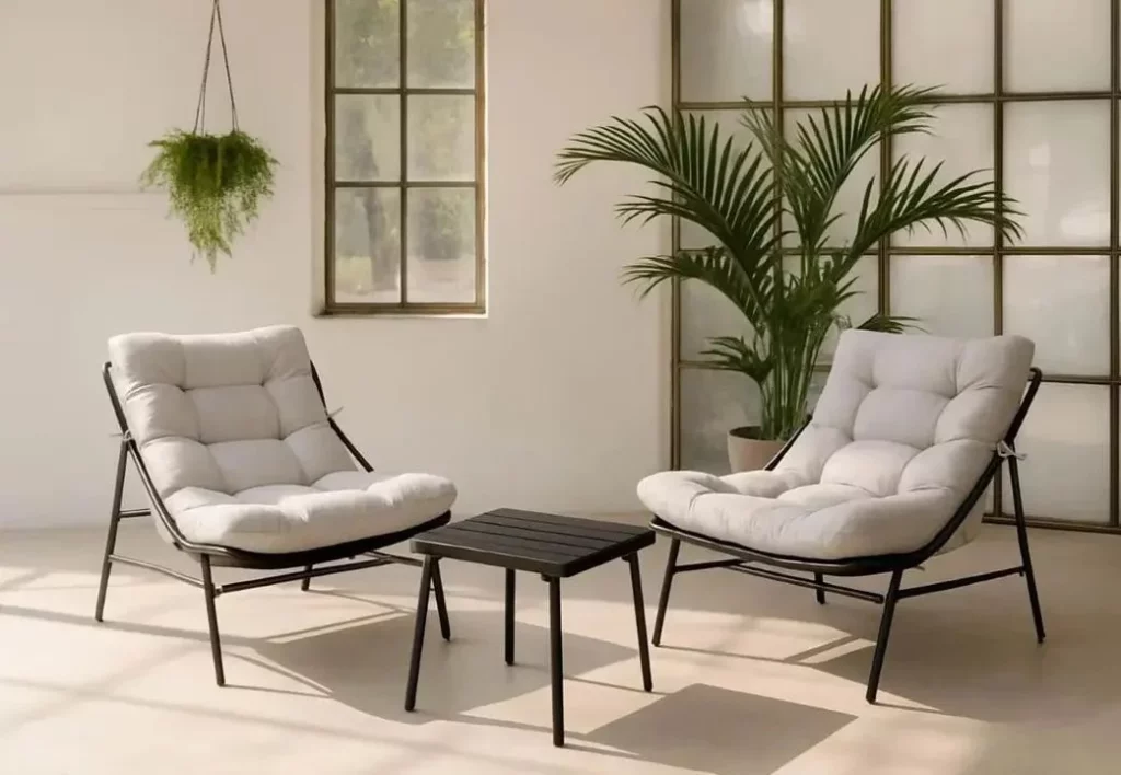 Conjunto de jardín mesa + 2 sillones de Carrefour