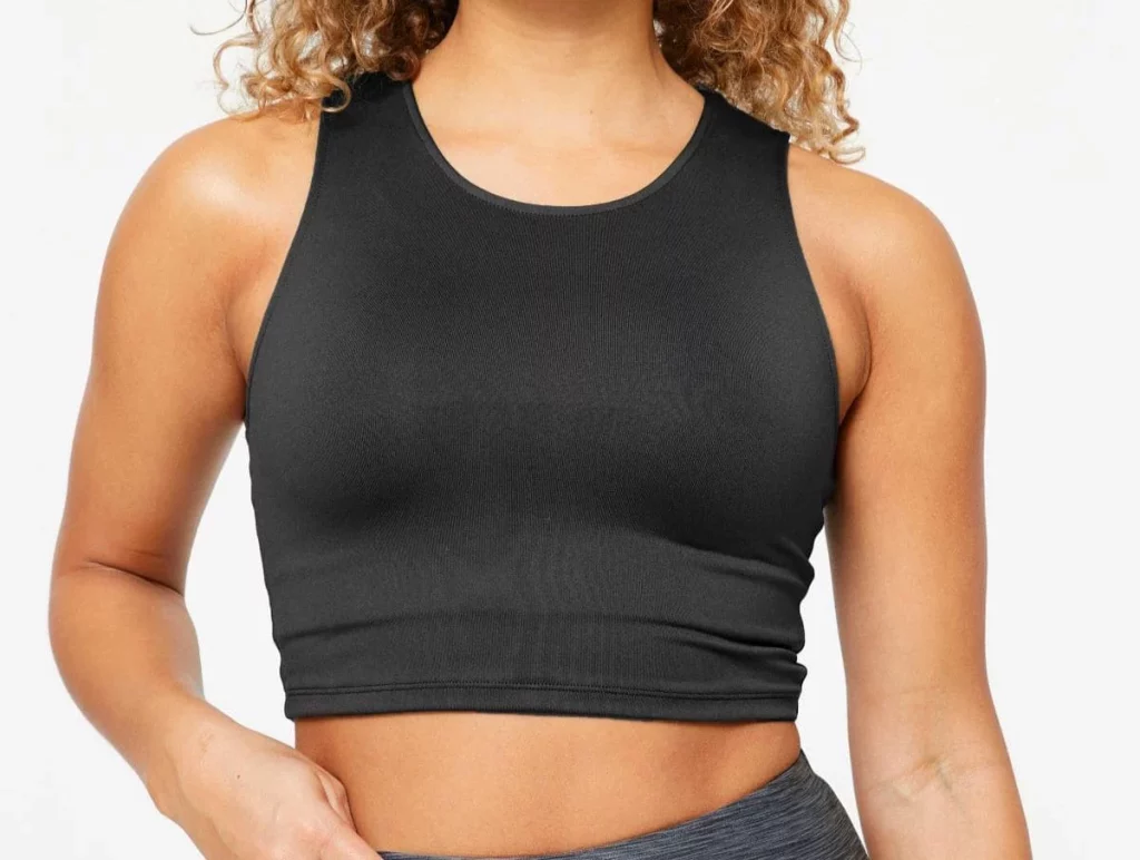 Camiseta tirantes crop top Domyos 100 de Decathlon