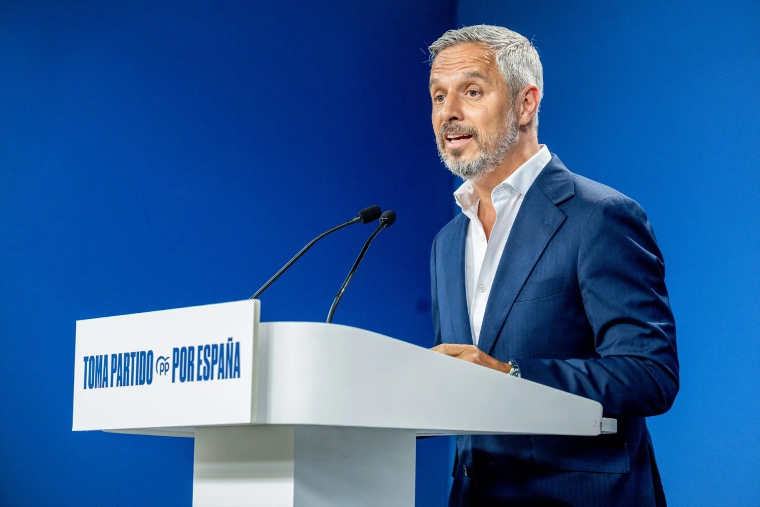 El diputado del PP Juan Bravo interviene durante una sesión de control en el Gobierno, en el Congreso de los Diputados, a 24 de septiembre de 2025, en Madrid (España).