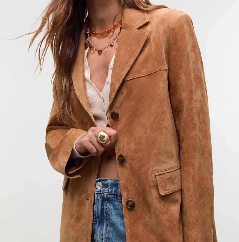 Chaqueta americana 100% piel de Stradivarius