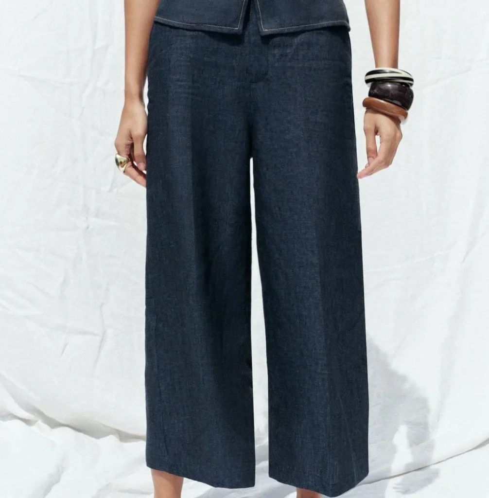 Pantalón estilo Culotte de lino de Zara