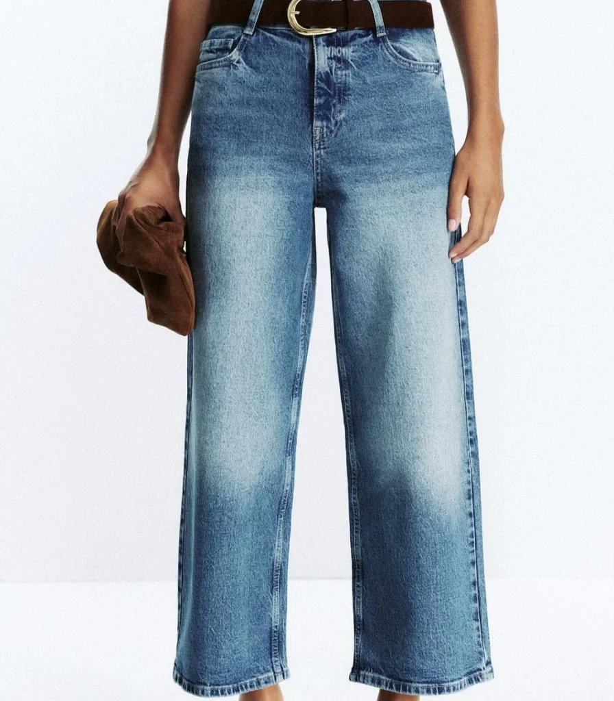 Jeans Z.10 Culotte de tiro alto con cinturón de Zara