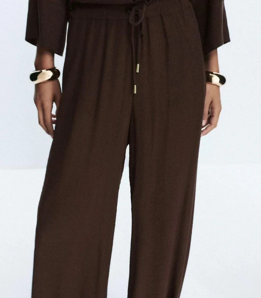 Pantalón ancho bambula de Zara