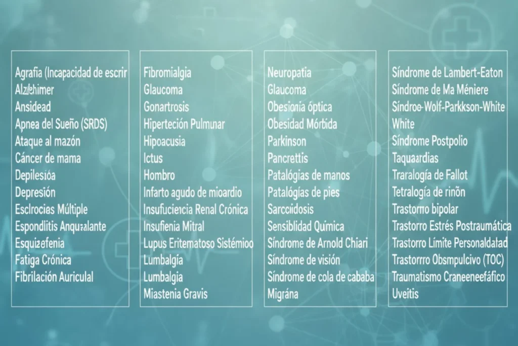 Si tu diagnóstico figura en esta imagen puedes solicitar la incapacidad 