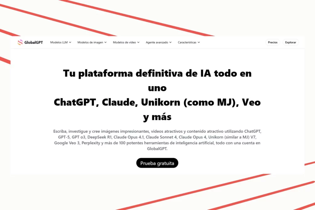 GlobalGPT tiene todo lo que necesitas desde una sola cuenta 
