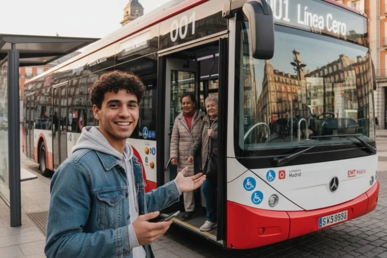 «Con la línea 001 de Madrid ya no gasto pasaje», Andrés Cedeño (19), universitario, cuenta su experiencia con el servicio gratuito de autobús