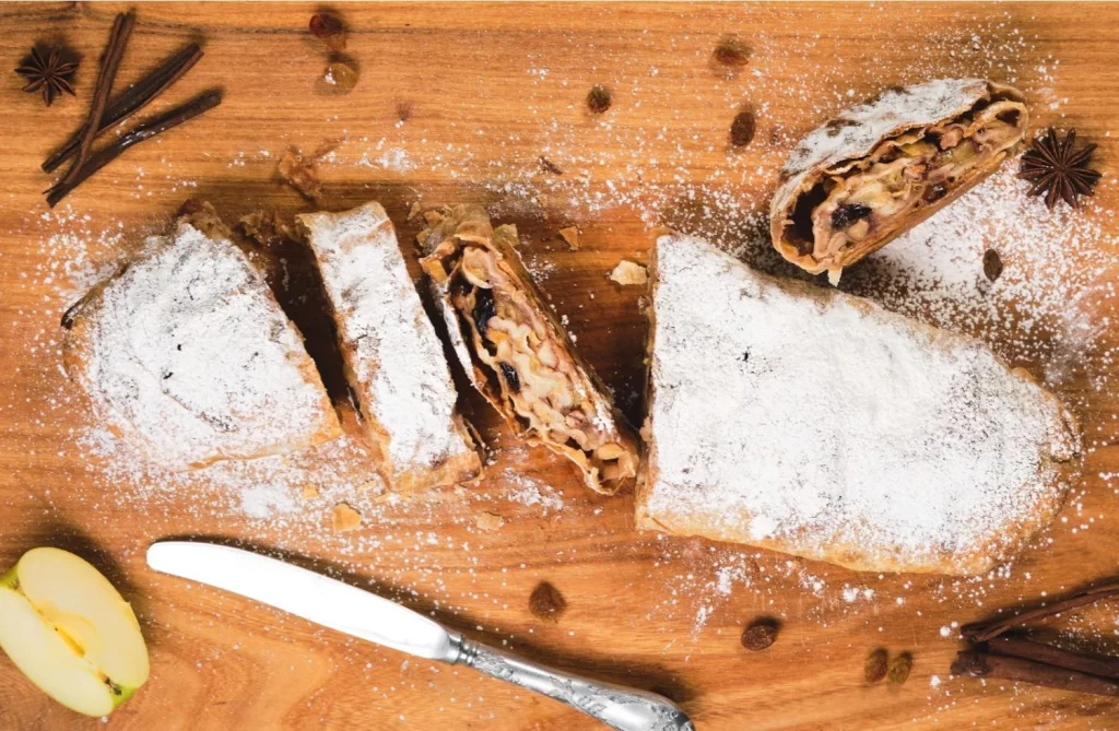 Ingredientes para un strudel vienés auténtico
