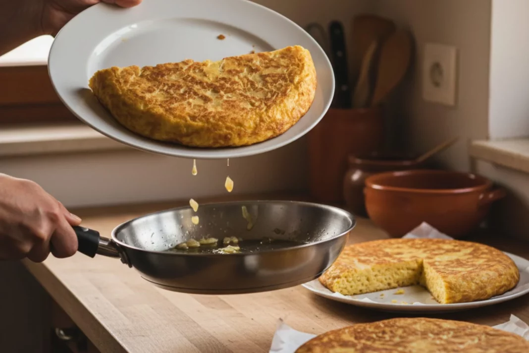 El truco para voltear la tortilla de patata
