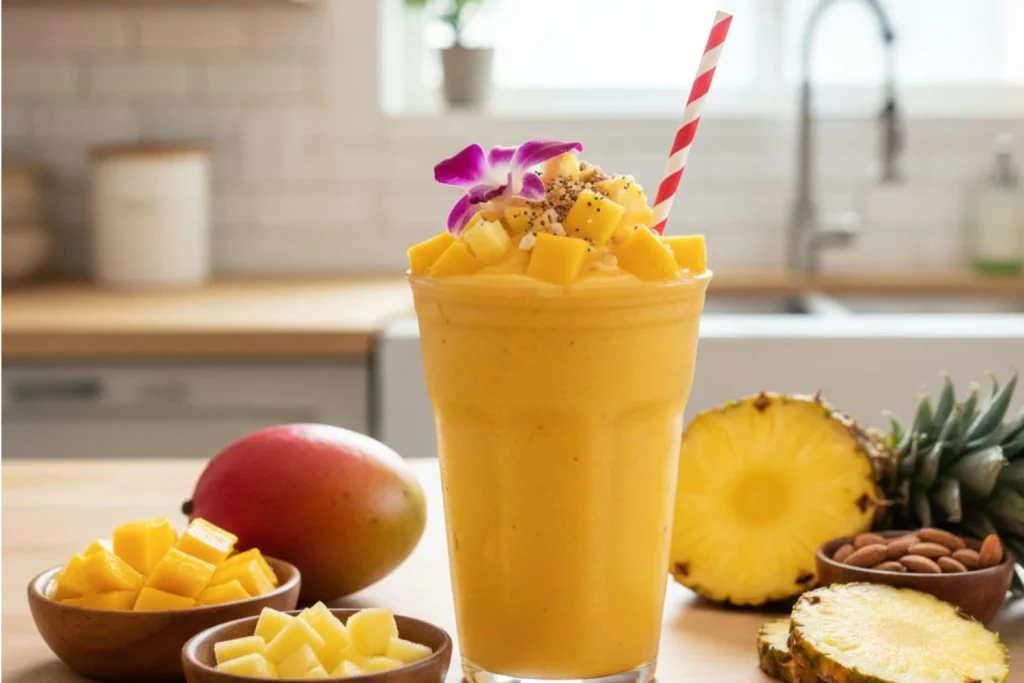 “Los batidos son perfectos para comenzar el día lleno de energía”: Dra. Sara Padilla (29), nutricionista, comparte 5 recetas para toda la semana 3 Moncloa Defensas naturales y enzimas digestivas: batido de mango con piña