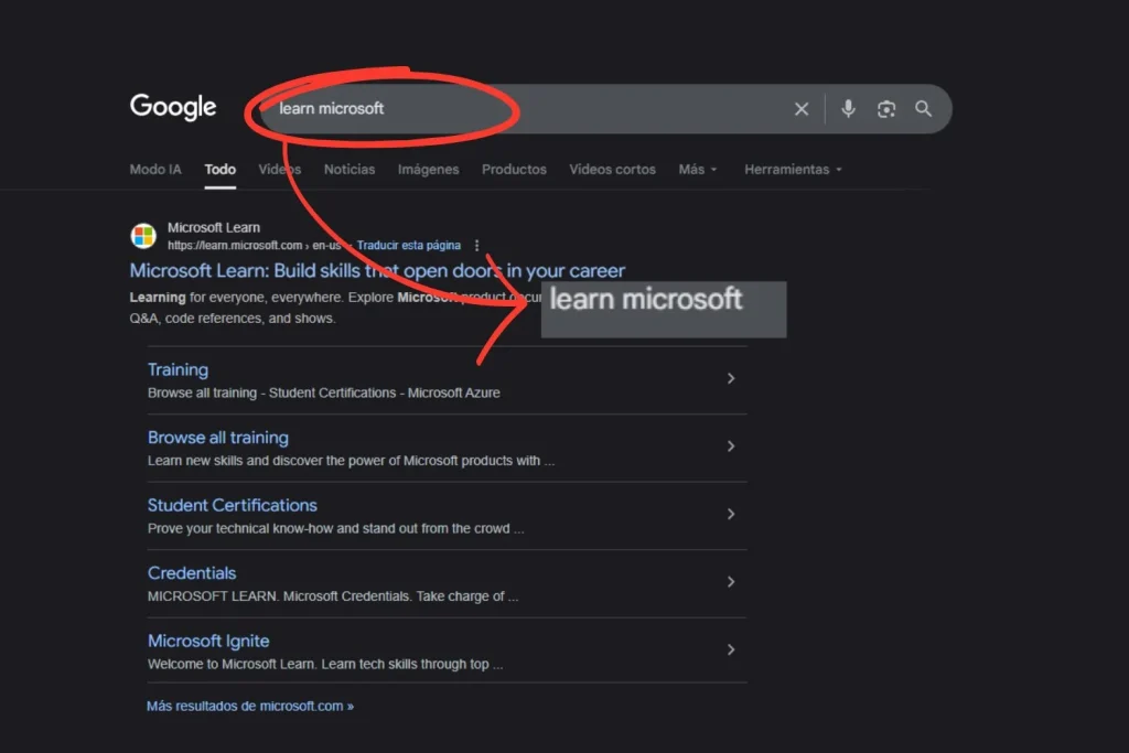 El truco de Google aplica para Microsoft 