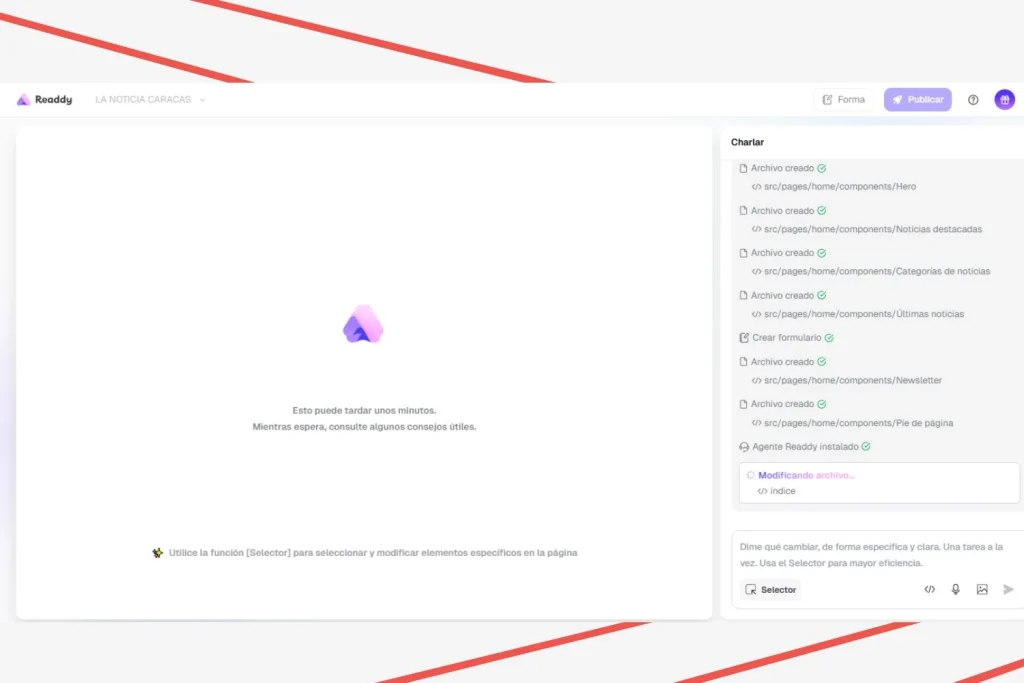 Daniel Cádiz (33), informático: “Con ReaddyAI puedes crear tu propia página web en 30 minutos y sin necesidad de saber de programación” 5 Moncloa Cómo funcionan los créditos de ReaddyAI