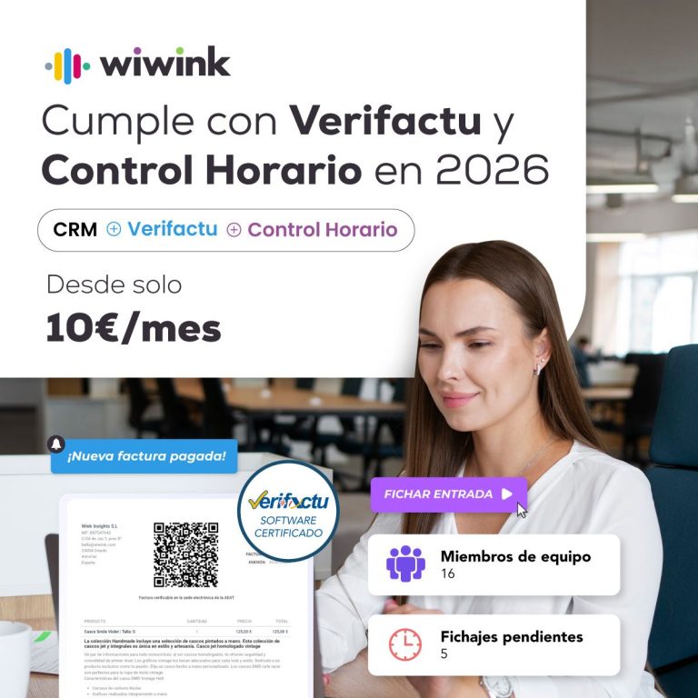 wiwink refuerza su plataforma para pymes y autónomos con facturación Veri*factu y control horario integrado