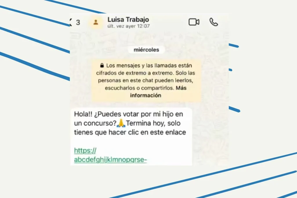 Saúl Castillo (29), hacker ético: “La estafa comienza como un SMS pidiendo ‘vota por mi hijo’ y terminas entregando tus datos personales” 1 Moncloa La estafa "vota por mis hijos" que roba todos tus datos