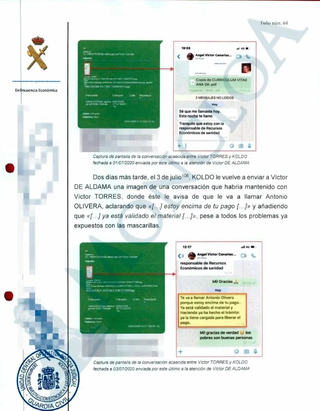 torres a Koldo estoy encima de tu pago Moncloa