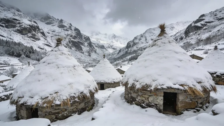 Ni los Alpes ni los Pirineos: este pueblo gallego bajo la nieve parece otro planeta y en enero se luce