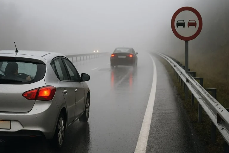 Lluvia, niebla, mala visibilidad: la DGT ya no permite lo que antes era legal