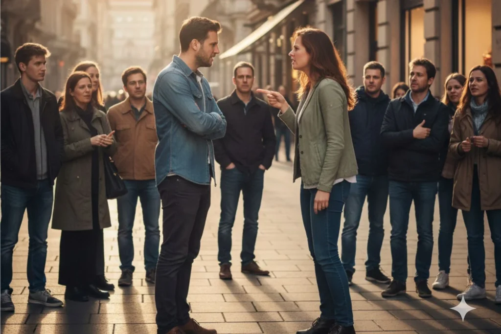 "La conducta de este youtuber español en un aeropuerto es multa segura": Daniela Estrada (29), abogada, explica las consecuencias de alterar el orden público 3 Moncloa Las peleas amorosas en público también son motivo de multa