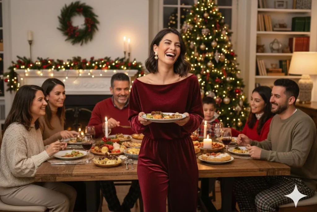 “Se acercan las fiestas y Bershka tiene los 5 looks completos que se adaptan a cualquier figura y presupuesto”: Hilary Fuentes (27), asesora de moda 3 Moncloa La Nochebuena es tradición y ybuón familiar