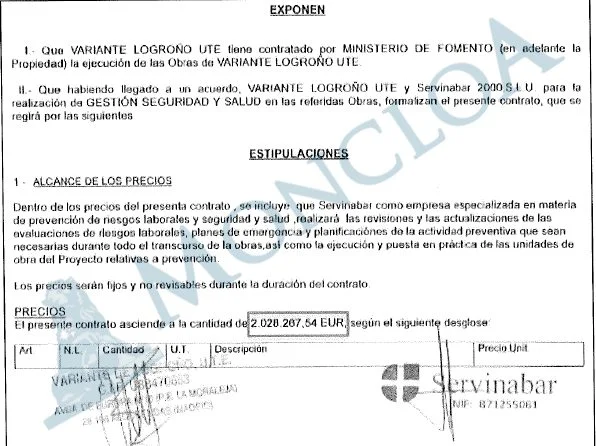 pago UTE de Logrono Moncloa