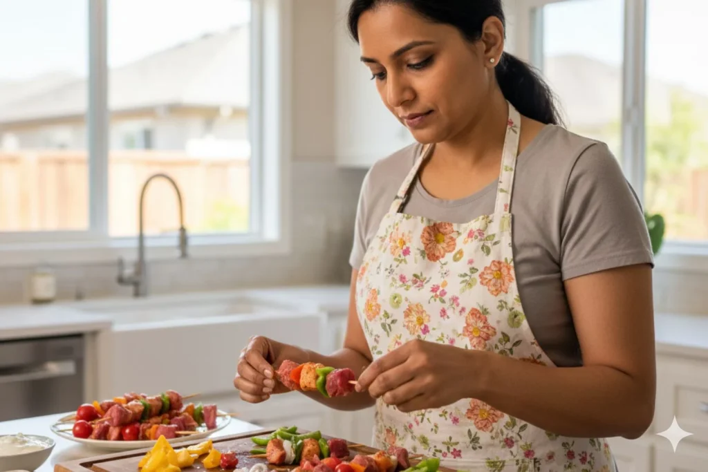Receta de las brochetas estilo árabe