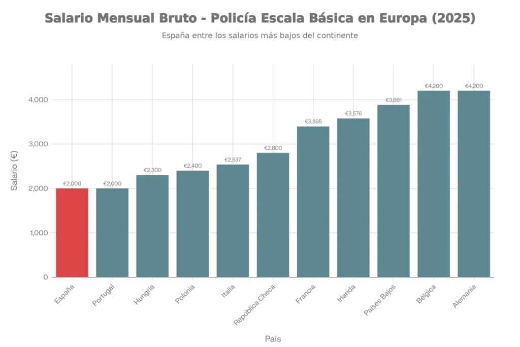 2026: Ha llegado la hora de la equiparación de salarios de policías y guardias civiles 1 Moncloa salario policia espana europa Moncloa