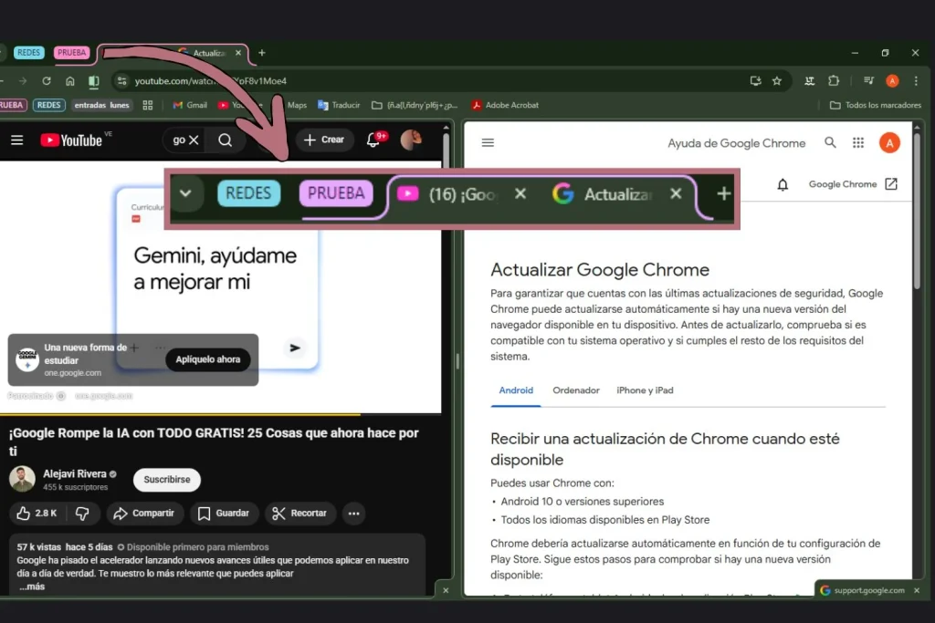 “Olvídate del desorden con las ventanas de Chrome”: Andrés Caña (31), informático, explica la nueva función que permite más enfoque y menos distracciones 1 Moncloa La nueva actualización de Chrome