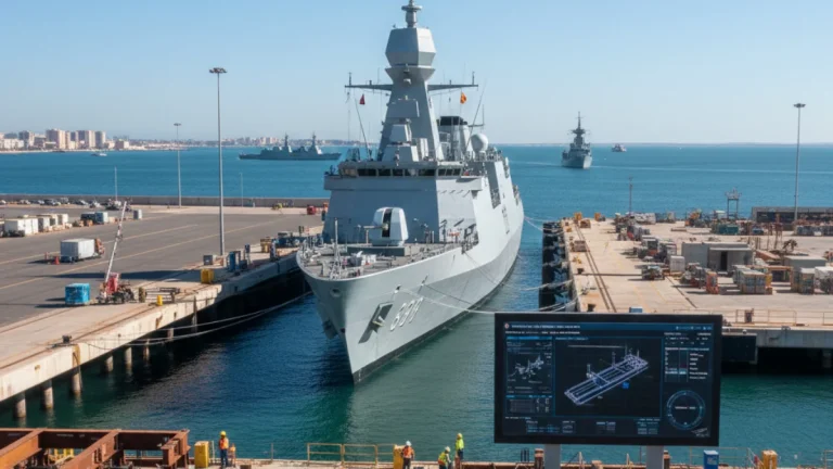 ¿Qué está pasando en Rota? Los ingenieros aceleran la obra secreta para el «gemelo digital» de las nuevas fragatas F-110