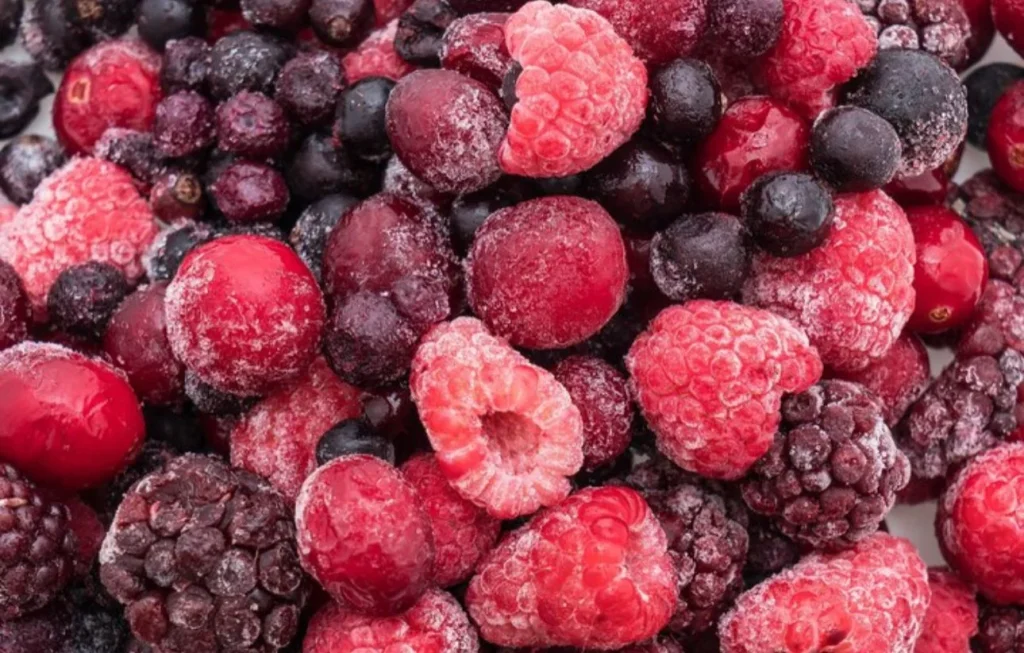 Las frutas congeladas se recolectan en su mejor momento