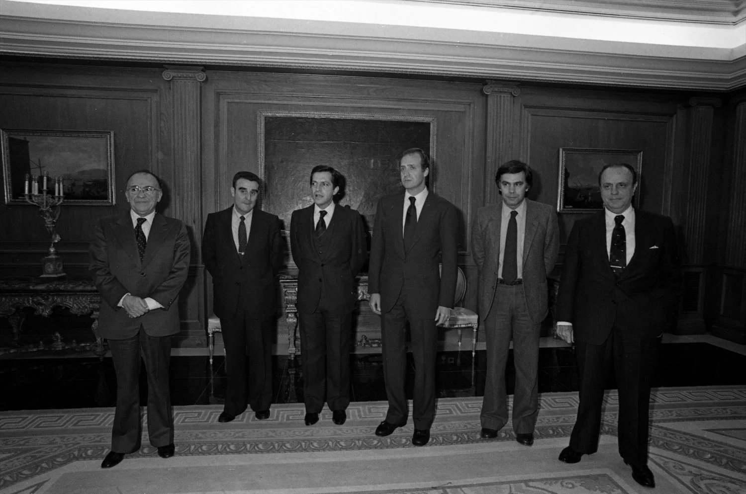 Reunión el 25 de febrero de 1981, tras el 23F, del Rey con los líderes políticos. EUROPA PRESS