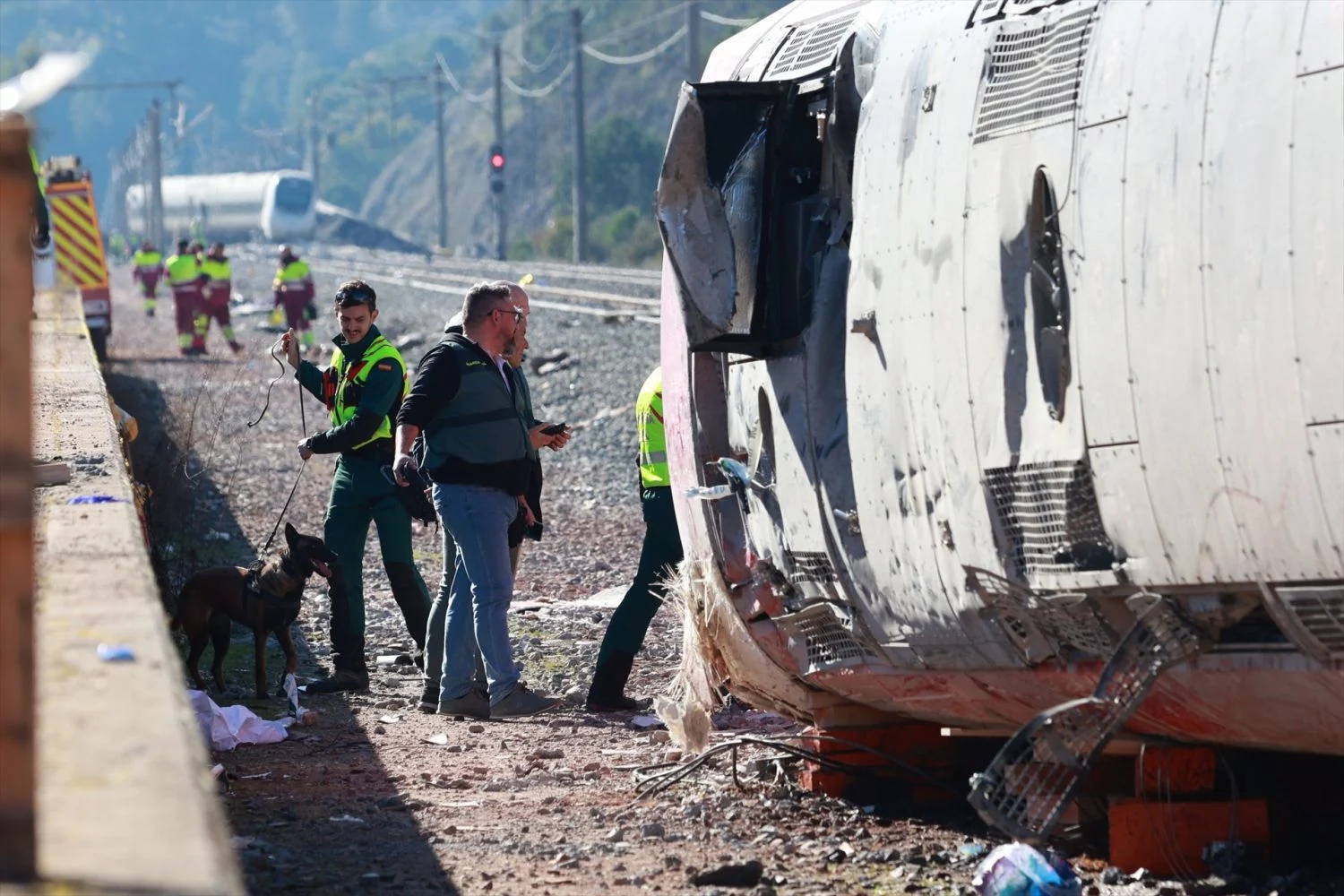 agentes_servicios_emergencias_trabajan_lugar_accidente_20_enero_2026_adamuz Guardias civiles trabajando en el accidente de Adamuz. EP