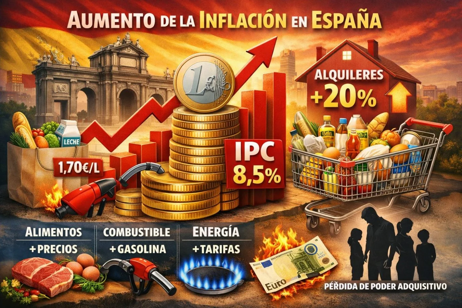 Inflación en España (Imagen creada con IA) Inflación en España (Imagen creada con IA)