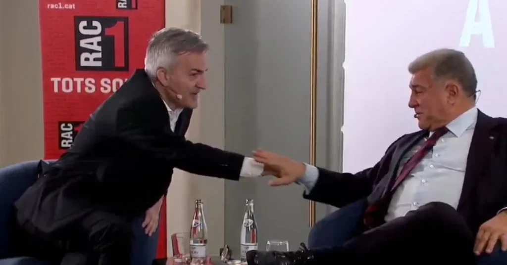 Las elecciones del Barça: de la inseguridad de Laporta al deseo de Font 1 Moncloa Laporta y Font durante el debate Moncloa