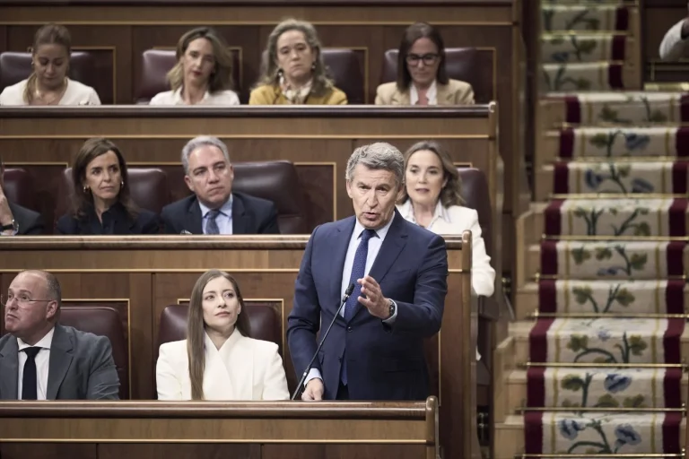 El presidente del PP, Alberto Núñez Feijóo, y la portavoz del PP en el Congreso (Fuente: agencias)