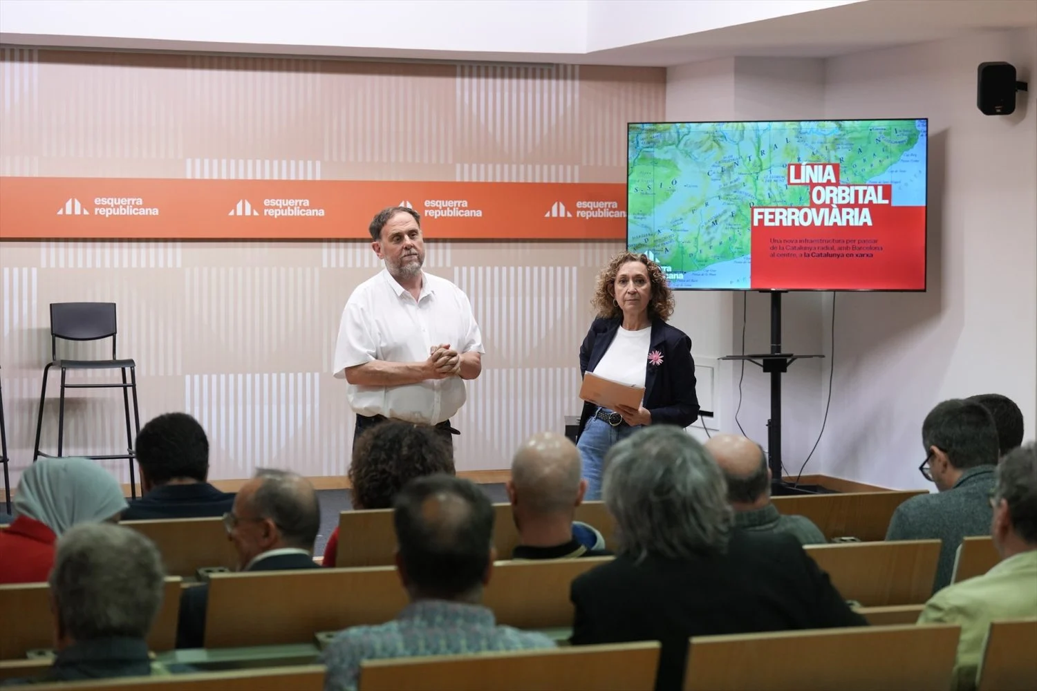 Oriol Junqueras y Ester Capella,de ERC.