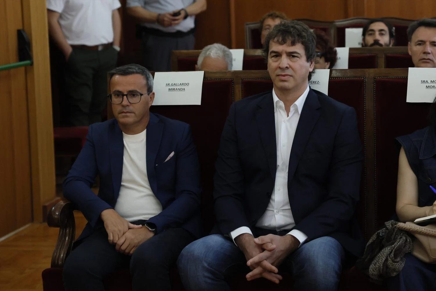 hermano_presidente_gobierno_david_sanchez_exlider_psoe_extremeno_miguel Miguel Ángel Gallardo y David Sánchez el primer día del juicio. EP